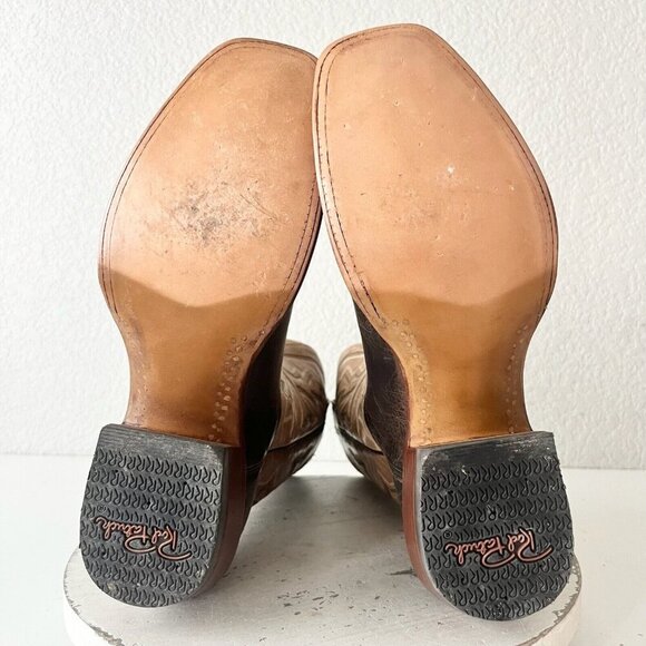 Rod Patrick Mens Cowboy Boots 10.5AA Antique Mocha Bison Brown Leather Western - Picture 8 of 12